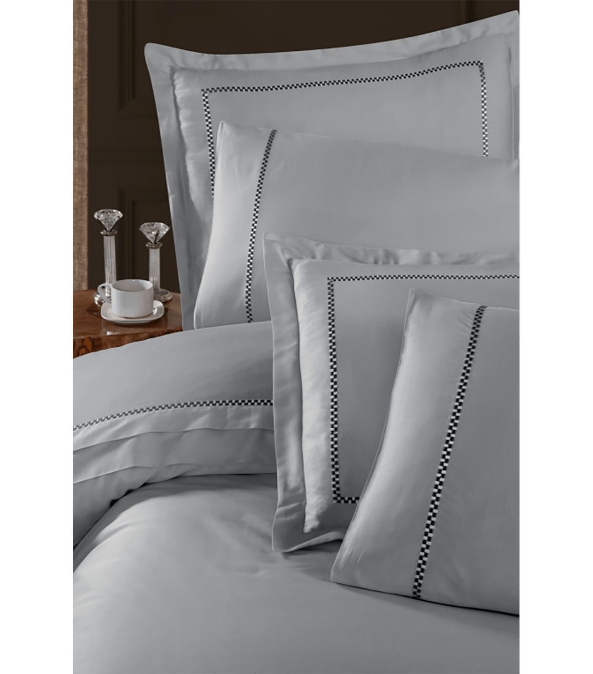 Комплект постільної білизни VIP Moonlight Satin First Choice V.I.P-326 Pierre Grey - Фото 2 з 2