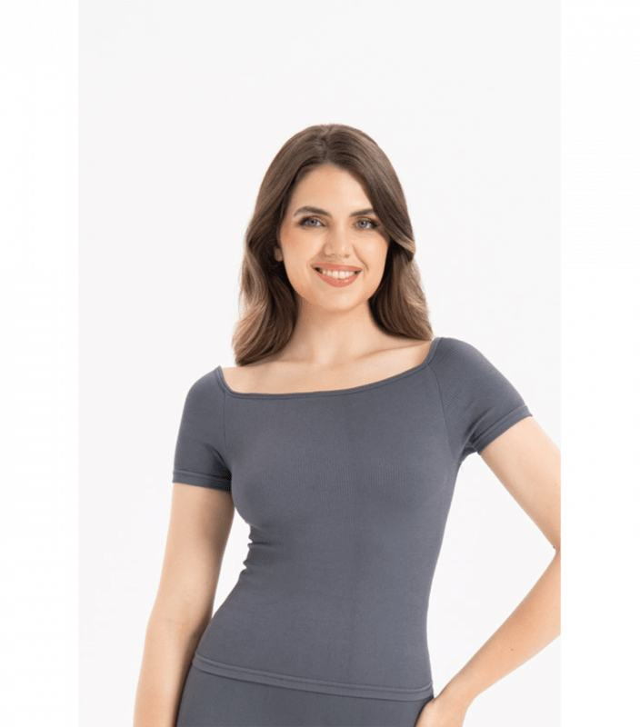 Жіноча безшовна футболка в рубчик з коротким рукавом Formeasy 9009 - Фото 1 з 3