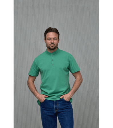 Чоловіча футболка поло без вишивки з коротким коміром 19559.23