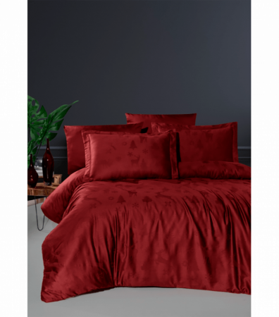 Комплект постельного белья Jacquard Satin Dark Series First Choice JS-213 Midas Dark Red