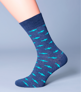 Фантазійние бавовняні чоловічі шкарпетки з малюнком акул MSL-009