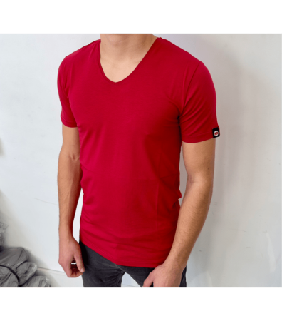 Однотонна футболка з V-вирізом 22500.6