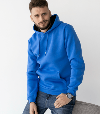 Однотонное классическое теплое худи 30180.22