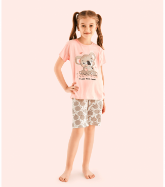 Піжама футболка та шорти з малюнком для дівчинки 10122