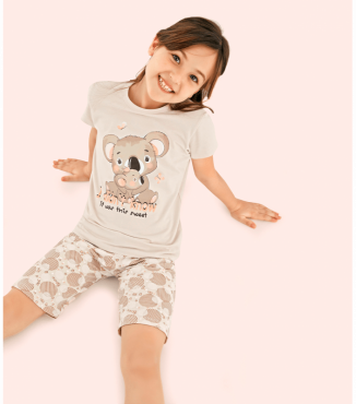 Піжама футболка та шорти з малюнком для дівчинки 10122