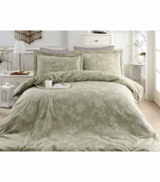 Комплект постельного белья Satin Cotton First Choice S-306 CARMINA GREEN