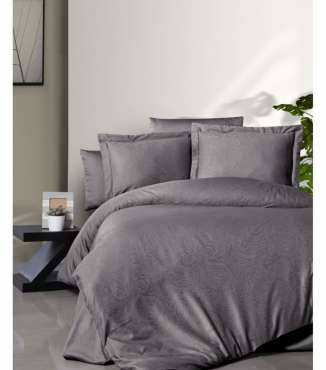 Комплект постельного белья Jacquard Satin Dark Series First Choice JS-127 FEODORA QUICK SILVER