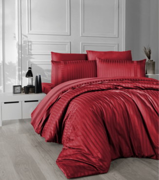 Комплект постільної білизни Deluxe Satin Dark Series First Choice DLX-66 NEW TREND RED