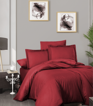 Комплект постельного белья Deluxe Satin Dark Series First Choice DLX-246 CHACKERS RED