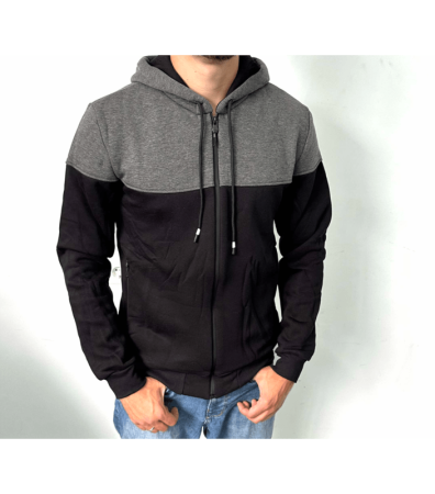 Теплая мужская комбинированная кофта на молнии 30467.16.30