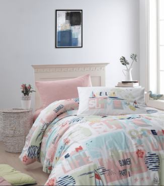 Комплект постільної білизни Ranforce Young Duvet Set Cover First Choice R-266 SUMMER SALMON