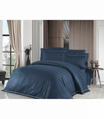 Комплект постільної білизни Deluxe Satin Dark Series First Choice DLX-34 Novel Line Denim