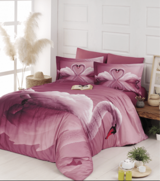 Комплект постільної білизни 3D Digital Satin Duvet Cover Set First Choice 3DS-16 SWAN POWDER