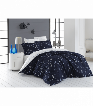 Комплект постельного белья Satin Cotton First Choice S-326 LIBERTA NAVY BLUE