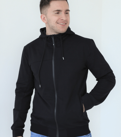 Чоловіча кофта на замку з капюшоном 17314-18153.30