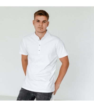 Чоловіча однотонна поло з коміром-стійкою великих розмірів 19571.3