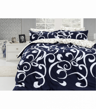 Комплект постельного белья Satin Cotton First Choice S-41 RUYA NAVY BLUE