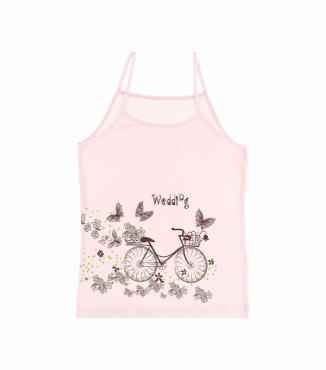 Детская майка для девочки с рисунком велосипед 435011