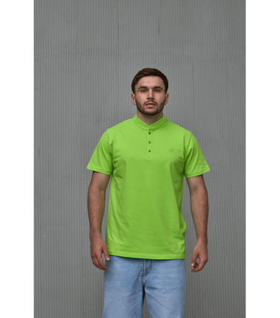 Чоловіча однотонна поло з коміром-стійкою великих розмірів 19571.23
