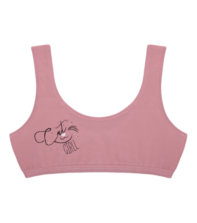 Подростковый топ с принтом Cat GIRLL на широких бретельках 6071PB23