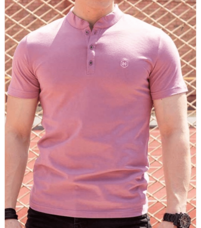 Чоловіча однотонна поло з коміром-стійкою великих розмірів 19571.42