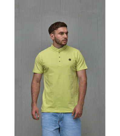 Чоловіча однотонна поло з коміром-стійкою великих розмірів 19571.41