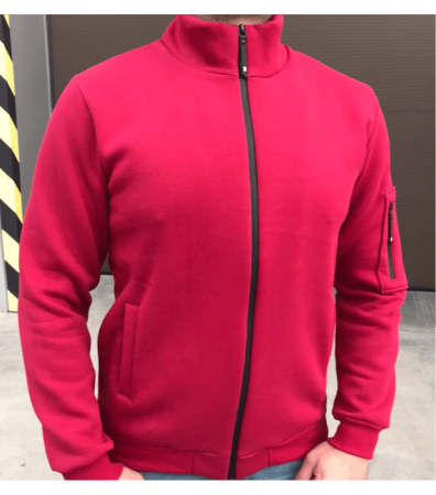 Батальна тепла кофта на замку з накладною кишенею на рукаві 30502.6