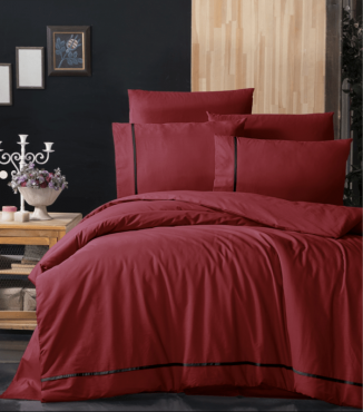 Комплект постельного белья Deluxe Ranforce Dark Series First Choice RDLX-112 ALİSA RED