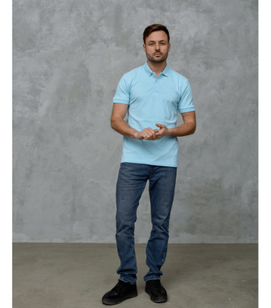 Класична чоловіча поло з відкладним комірцем 19556.106