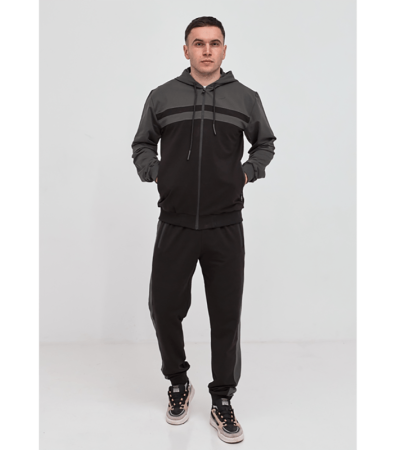 Спортивний костюм комбінований на замку 17433