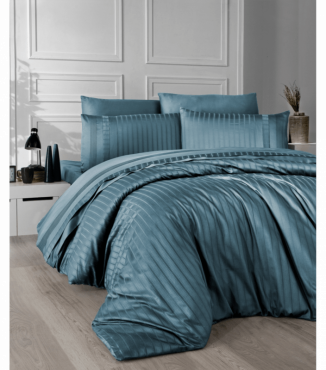 Комплект постільної білизни Deluxe Satin Dark Series First Choice DLX-63 NEW TREND BLUE STONE