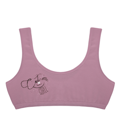 Подростковый топ с принтом Cat GIRLL на широких бретельках 6071PB23