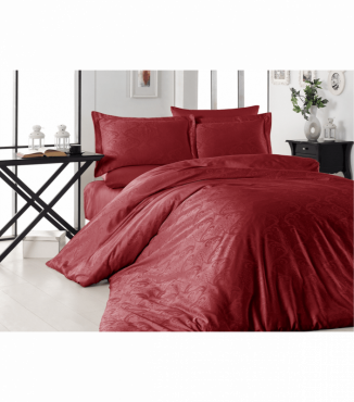 Комплект постільної білизни Jacquard Satin Dark Series First Choice JS-171 TRUDY RED